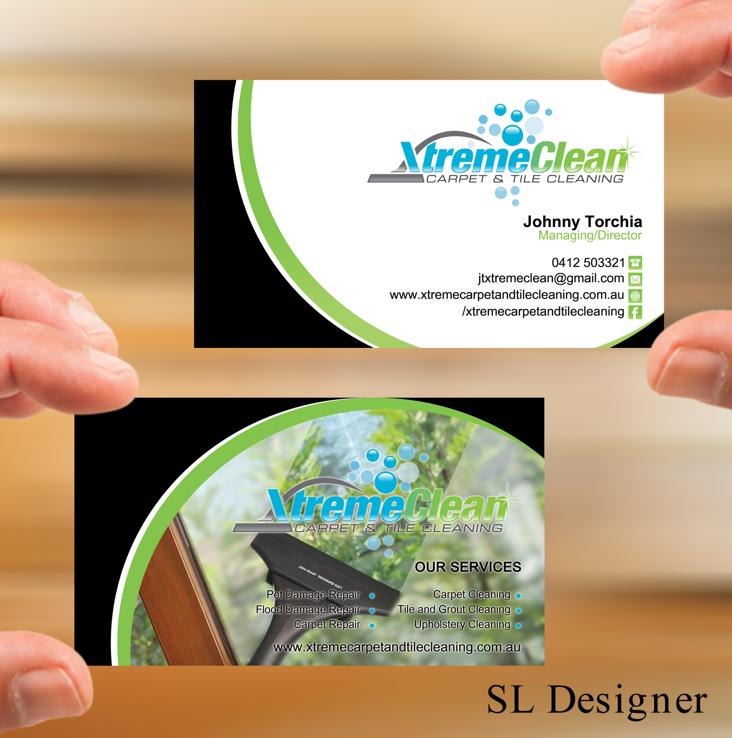 Business Card Design by SL Designer for Xtreme Carpet and Tile Cleaning | Design #11631193