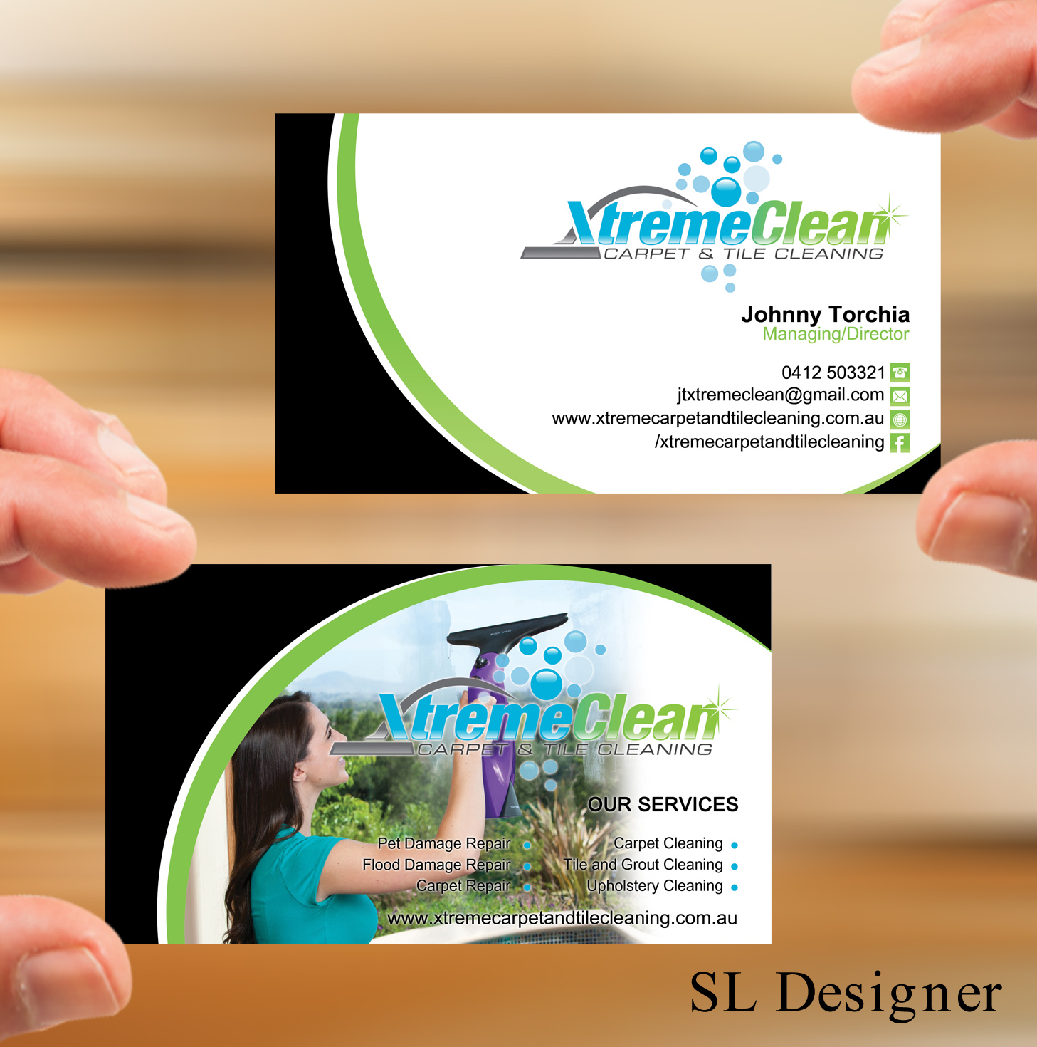 Business Card Design by SL Designer for Xtreme Carpet and Tile Cleaning | Design #11631194