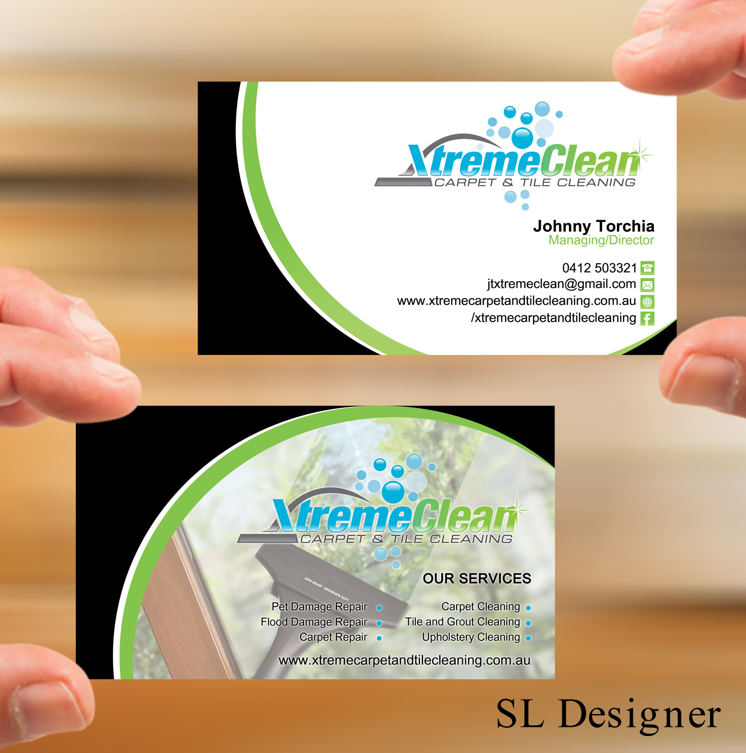 Business Card Design by SL Designer for Xtreme Carpet and Tile Cleaning | Design #11631195