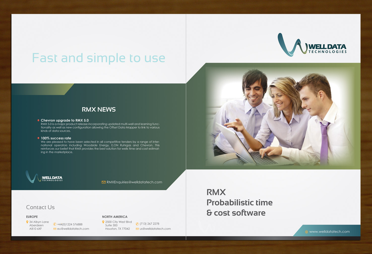elegant playful oil and gas brochure design for well data software brochure design