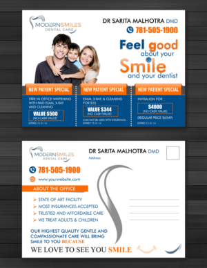 Postcard for a dental practice | Postcard Design by OwnDesign