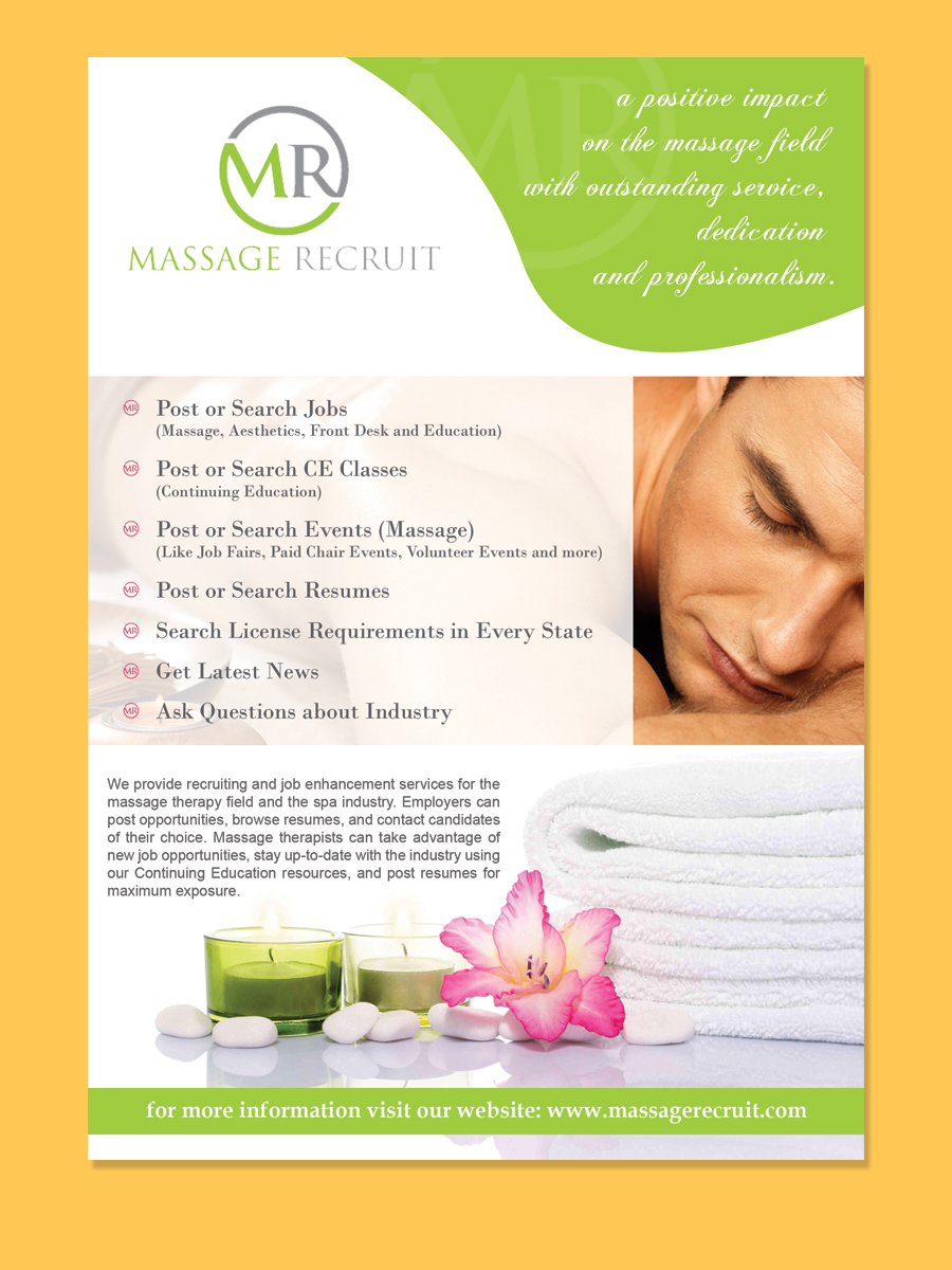 Modern Professionell Massage Therapy Flyer Design Fur Massage