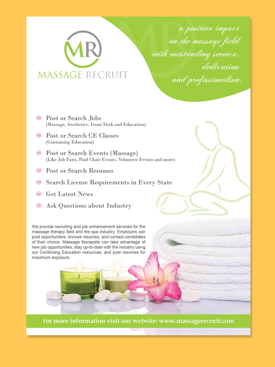 Flyer Design by LeonFX for Massage Recruit | Design #11645839