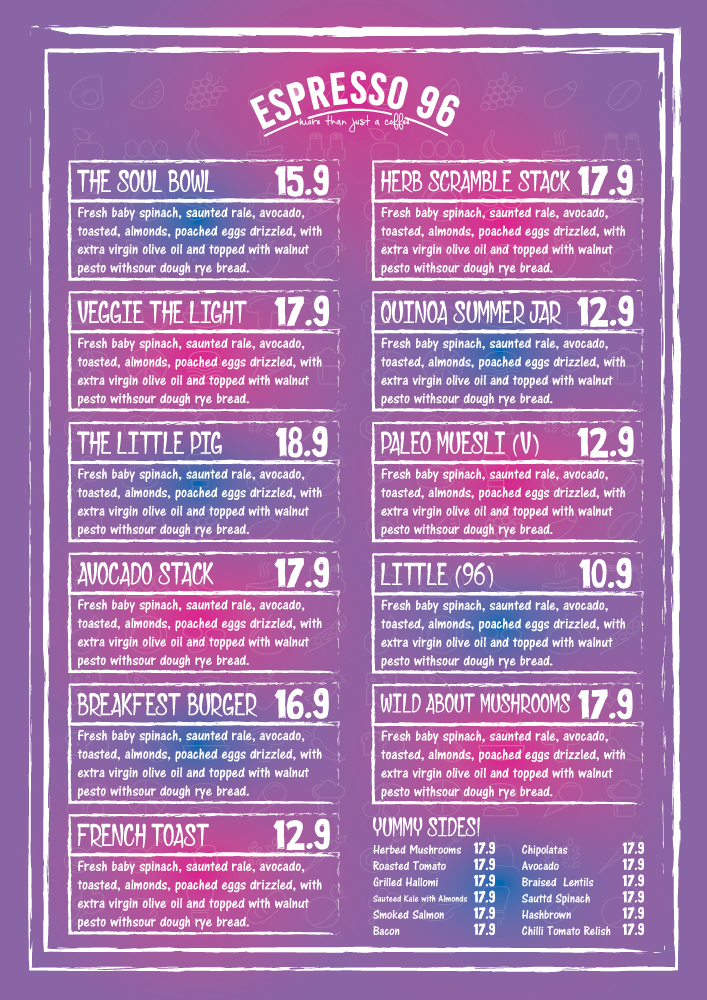 Design de Menu par Nightmist pour Espresso 96 | Design #11662656