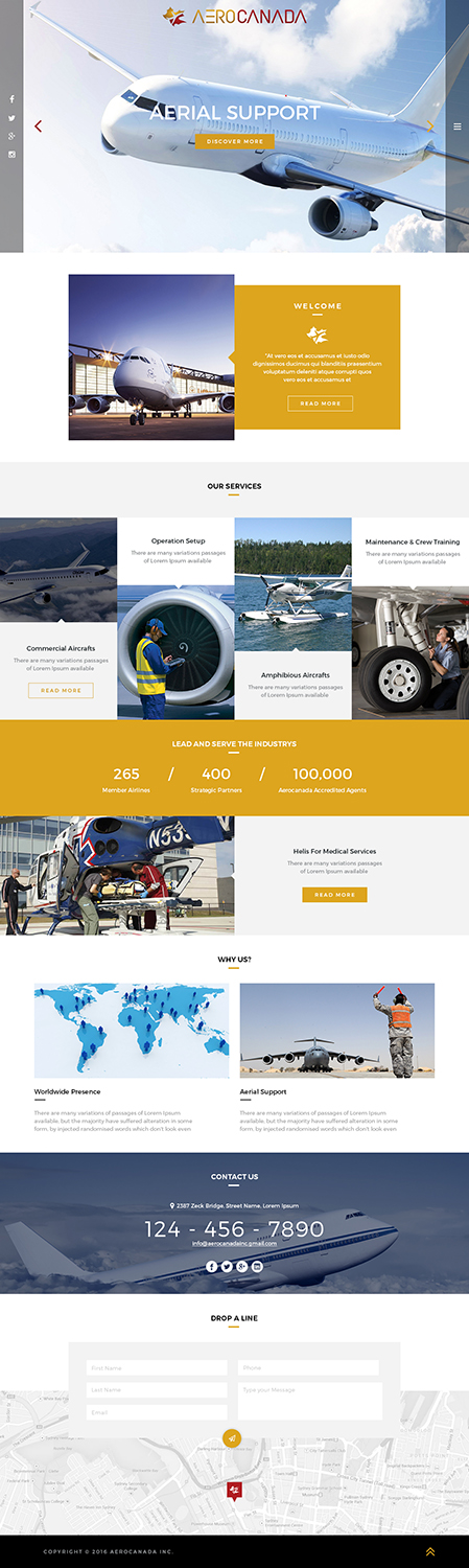 Diseño Web por Ved Web Services para AeroCanada | Diseño #12401674