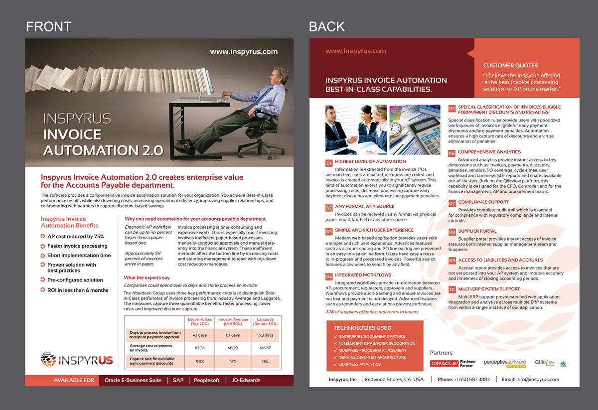 Diseño de Brochure por rkailas para Inspyrus, Inc. | Diseño #2370338