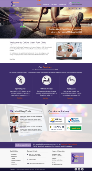 Web Design par harmi_199 pour Collins West Foot Clinic | Design : #11654804