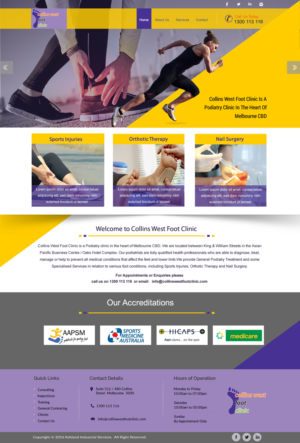 Web Design par harmi_199 pour Collins West Foot Clinic | Design : #11663266