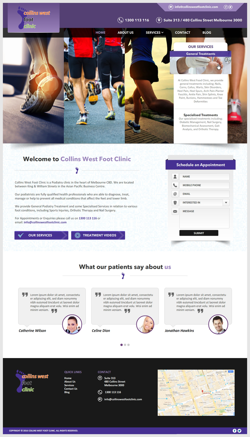 Web Design by -Marc- for Collins West Foot Clinic | Design #11640723