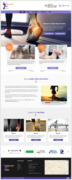 Web Design par -Marc- pour Collins West Foot Clinic | Design : #11641775