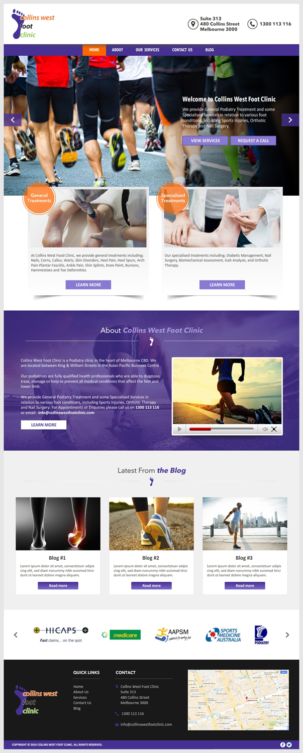 Web Design by -Marc- for Collins West Foot Clinic | Design #11641787