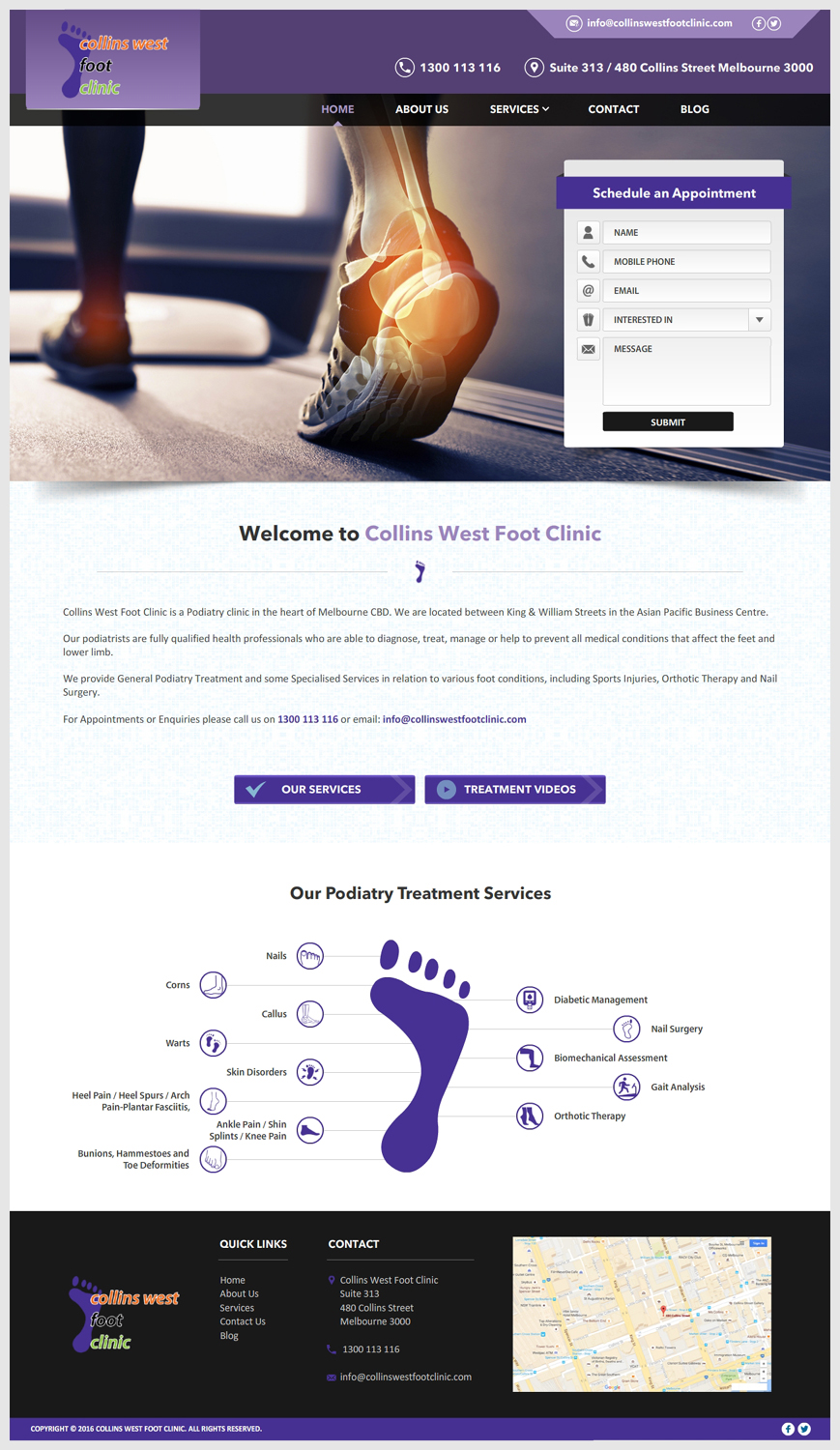 Web-Design von -Marc- für Collins West Foot Clinic | Design #11650762