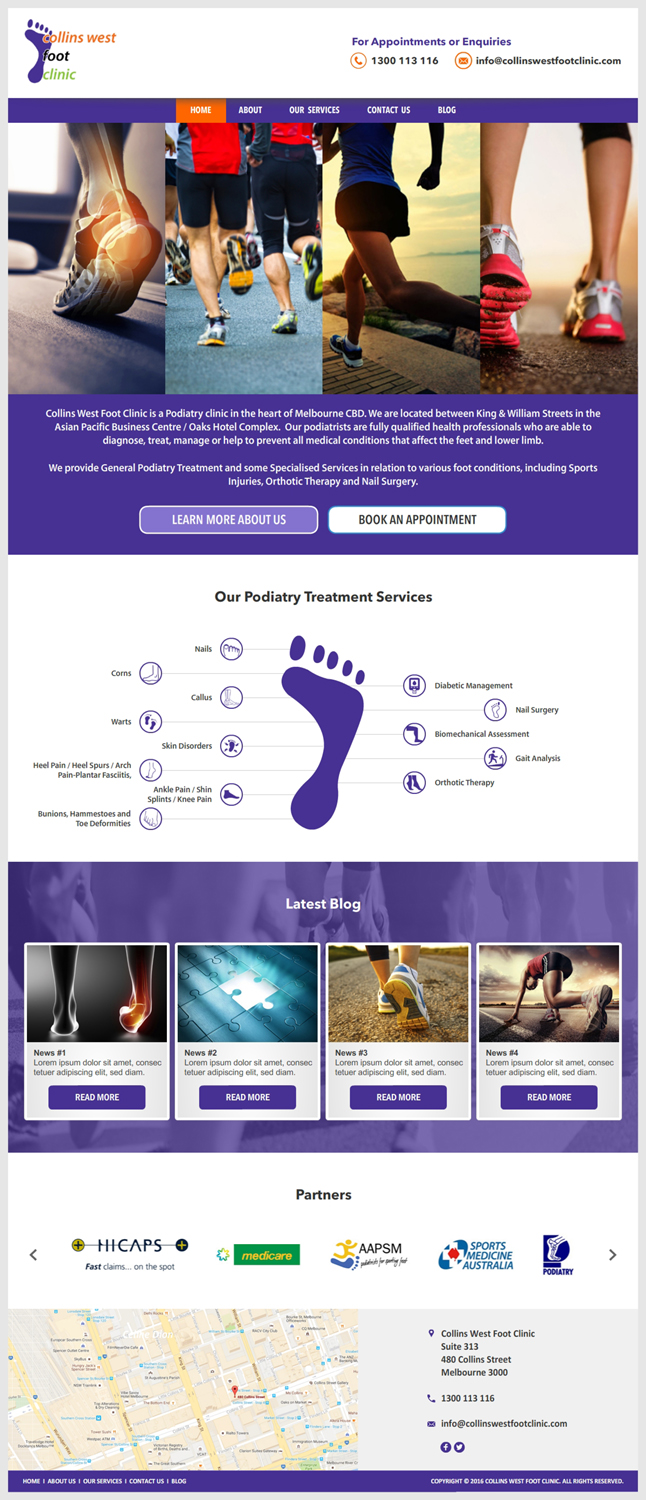 Web Design by -Marc- for Collins West Foot Clinic | Design #11650825