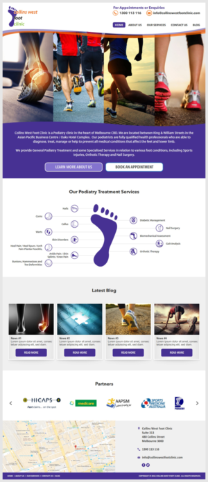 Web Design by -Marc- for Collins West Foot Clinic | Design: #11650839
