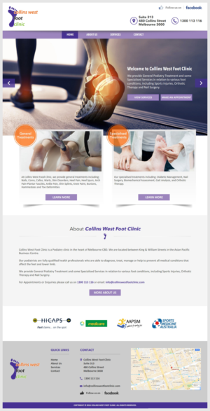 Web Design by -Marc- for Collins West Foot Clinic | Design: #11658832