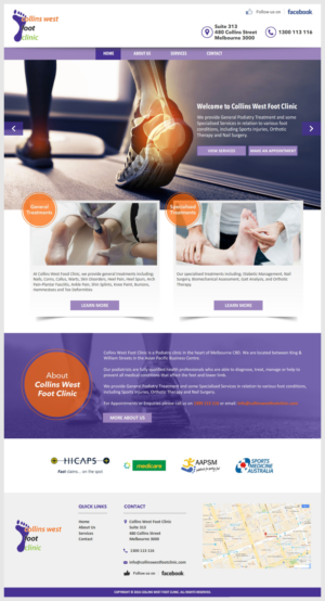 Web Design by -Marc- for Collins West Foot Clinic | Design: #11659547