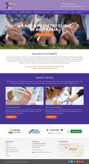 Web Design by pb for Collins West Foot Clinic | Design: #11651579