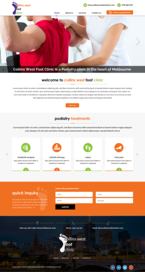 Web Design by Sbss for Collins West Foot Clinic | Design: #11640440