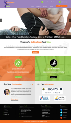 Web Design by Sbss for Collins West Foot Clinic | Design: #11647098
