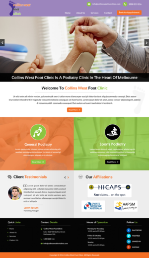 Web Design by Sbss for Collins West Foot Clinic | Design: #11647099