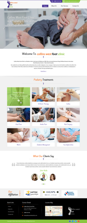 Web Design by Sbss for Collins West Foot Clinic | Design: #11651721