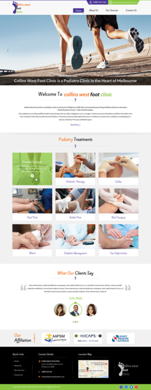 Web Design by Sbss for Collins West Foot Clinic | Design: #11651722