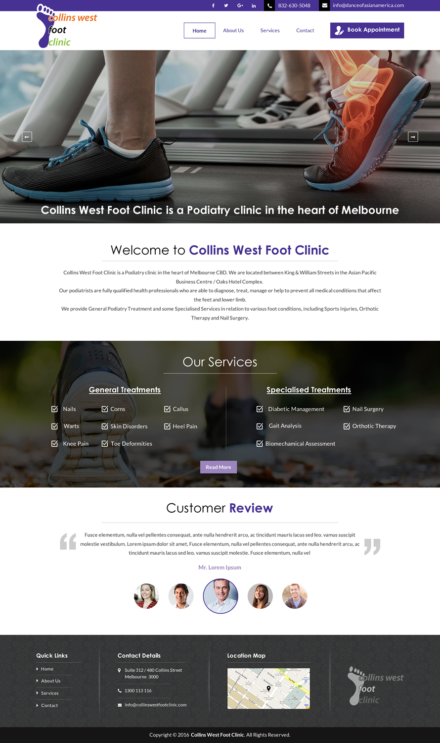 Web Design by Sbss for Collins West Foot Clinic | Design #11651723