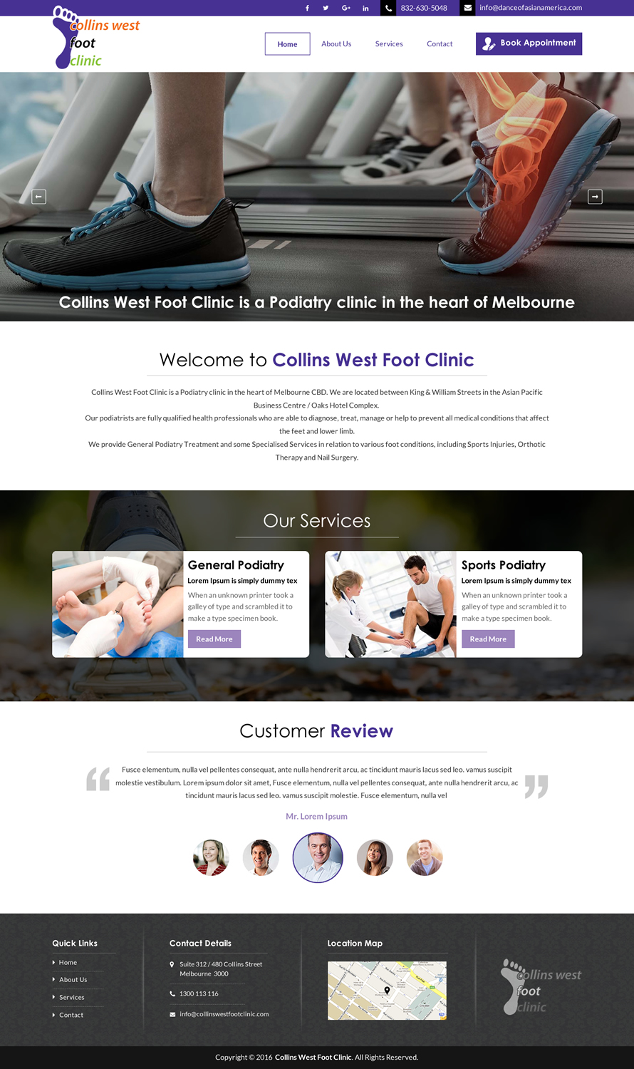 Web Design by Sbss for Collins West Foot Clinic | Design #11651724