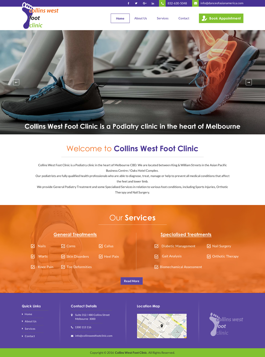 Web Design by Sbss for Collins West Foot Clinic | Design #11658661
