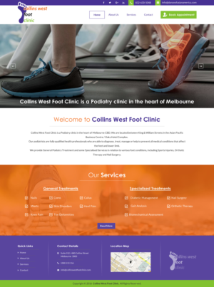 Web Design by Sbss for Collins West Foot Clinic | Design: #11658661