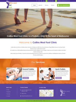 Web Design by Sbss for Collins West Foot Clinic | Design: #11658662