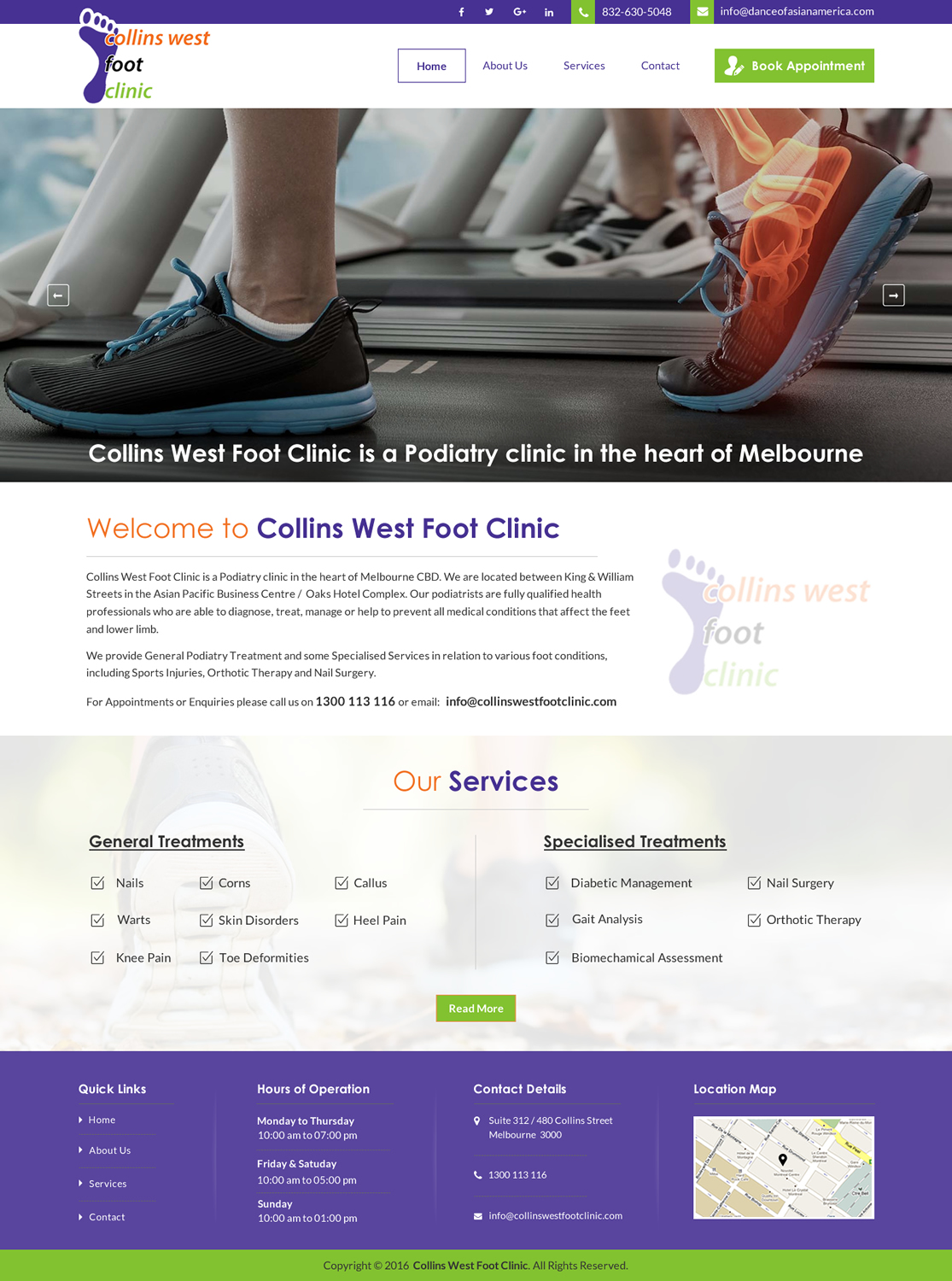 Web Design by Sbss for Collins West Foot Clinic | Design #11658968