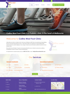Web Design by Sbss for Collins West Foot Clinic | Design: #11658969