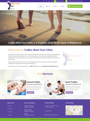 Web Design by Sbss for Collins West Foot Clinic | Design: #11658970
