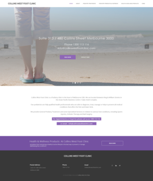 Web Design par kemyweb pour Collins West Foot Clinic | Design : #11644505
