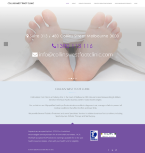 Web Design par kemyweb pour Collins West Foot Clinic | Design : #11655424