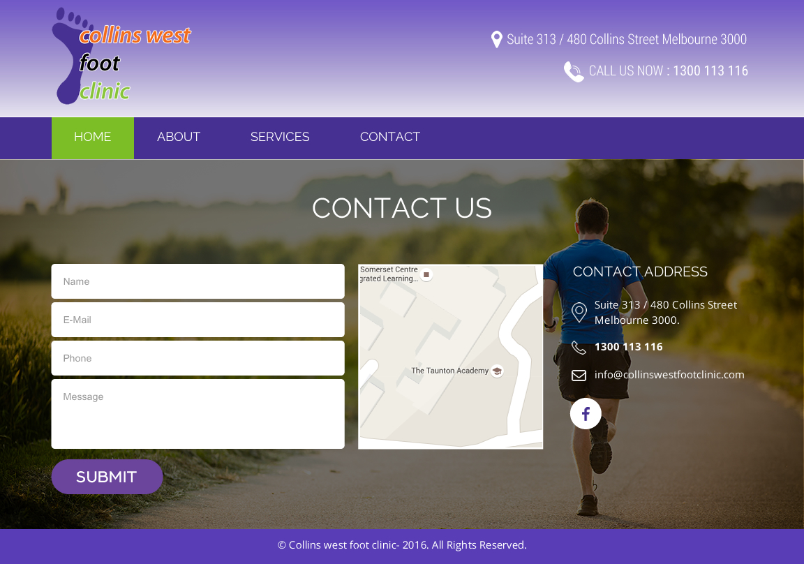 Web Design par rightway pour Collins West Foot Clinic | Design #11679961