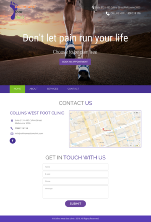 Web Design par rightway pour Collins West Foot Clinic | Design : #11679962