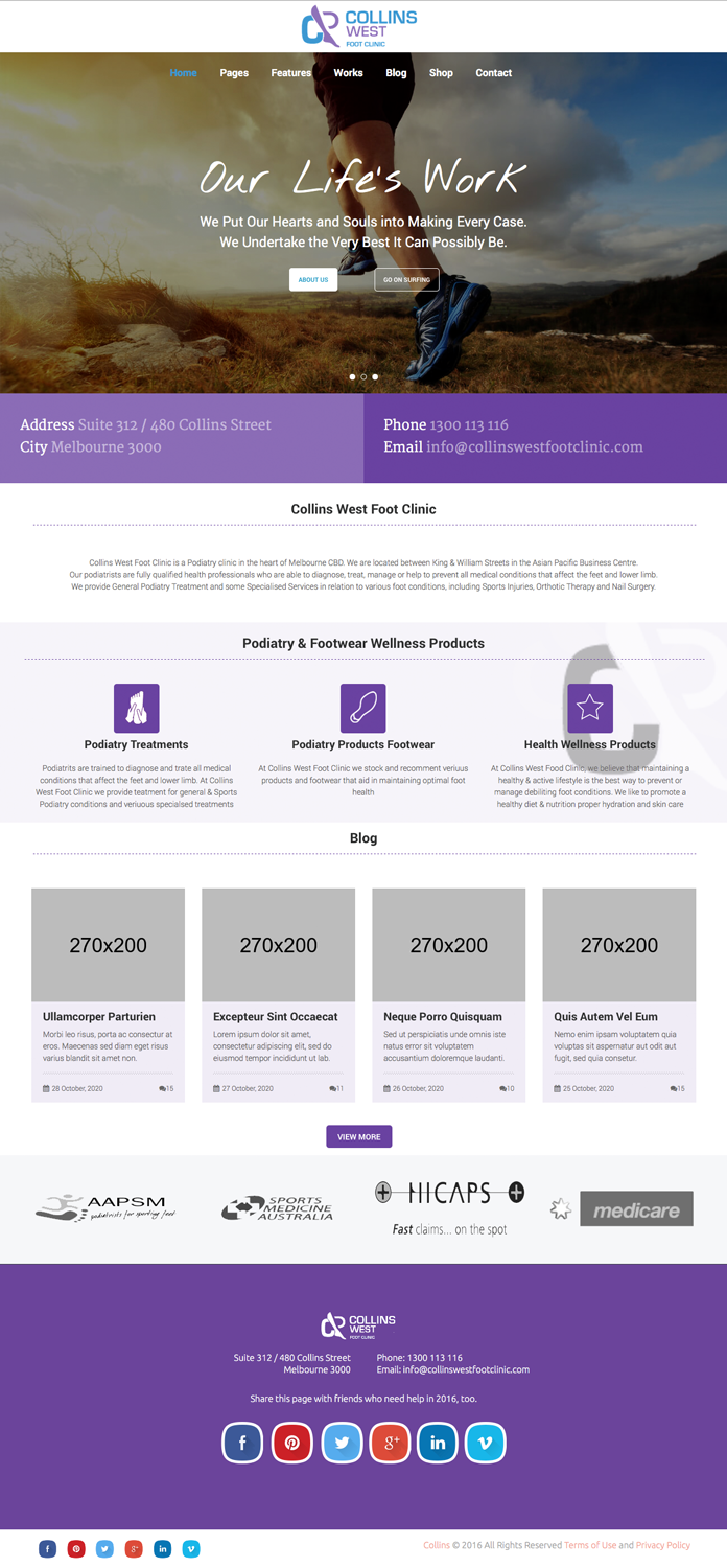 Web Design par cCopilot pour Collins West Foot Clinic | Design #11641984