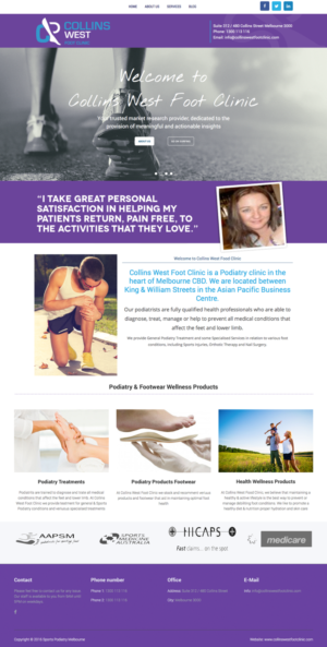 Web Design by cCopilot for Collins West Foot Clinic | Design: #11641986