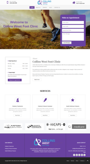 Web Design par cCopilot pour Collins West Foot Clinic | Design : #11641987