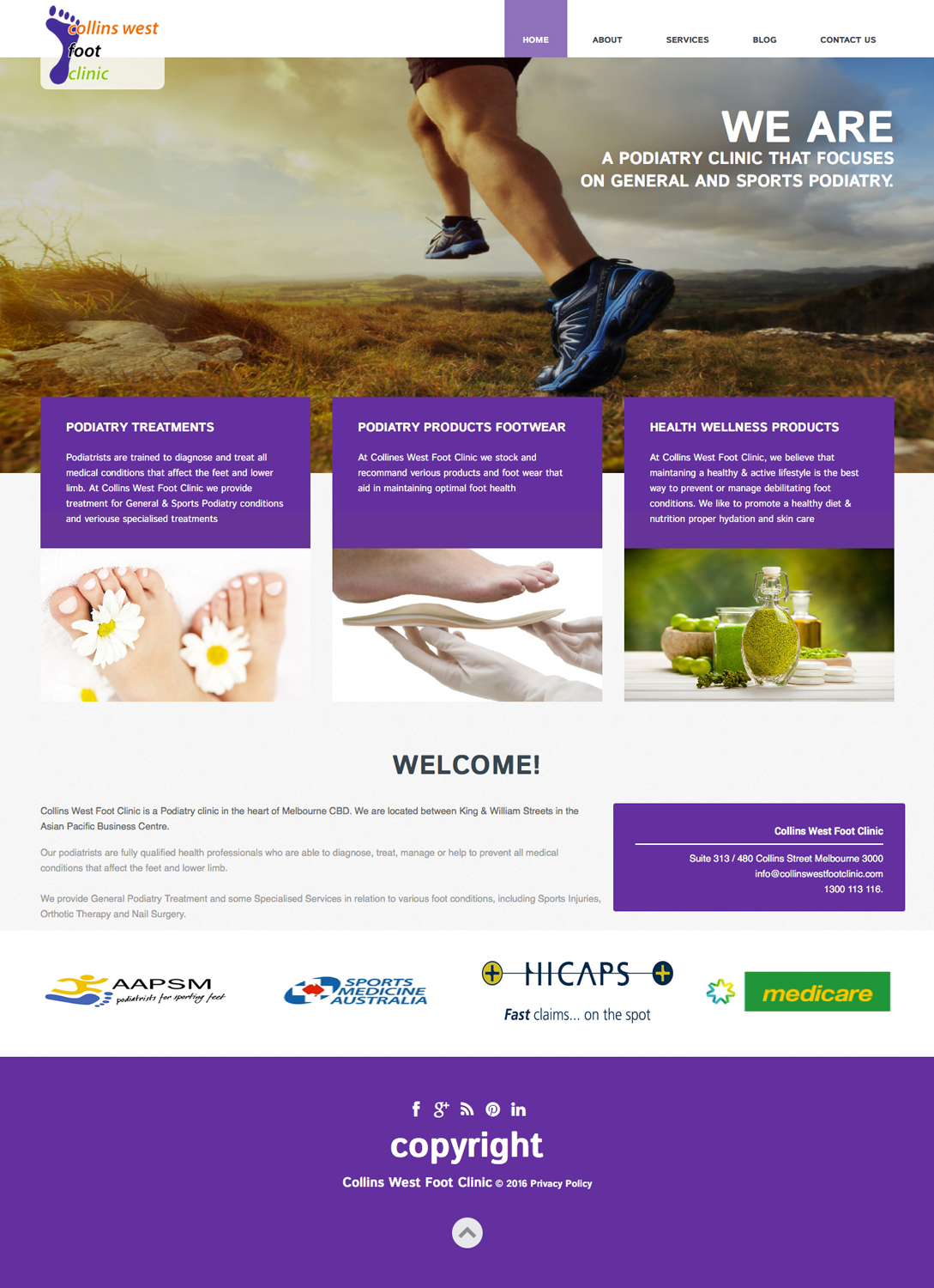 Web Design par cCopilot pour Collins West Foot Clinic | Design #11648741
