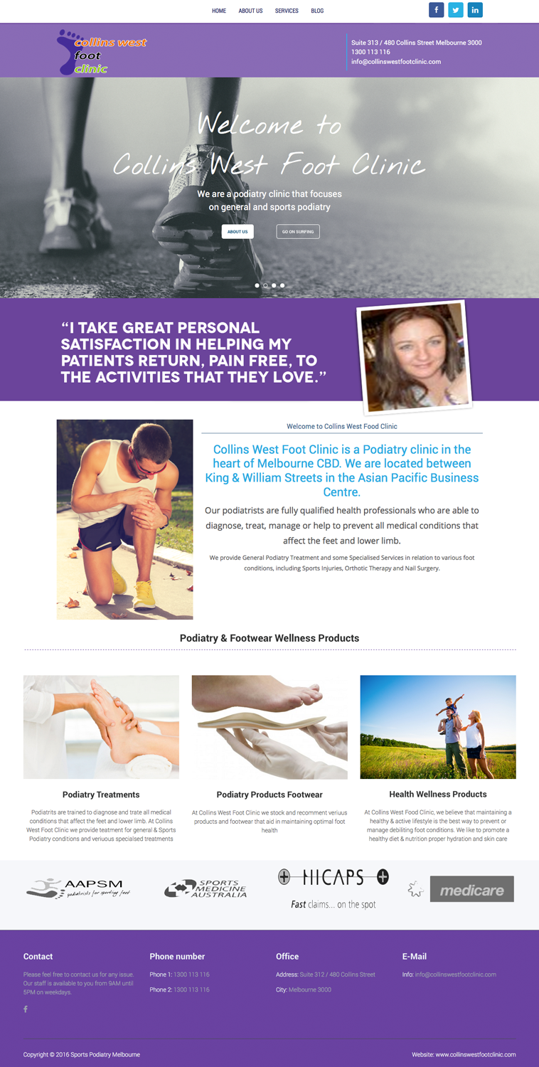 Web Design by cCopilot for Collins West Foot Clinic | Design #11649501