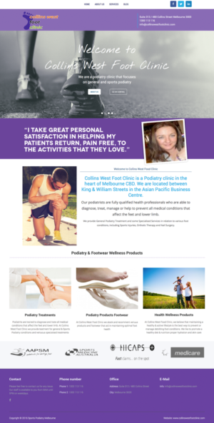 Web Design par cCopilot pour Collins West Foot Clinic | Design : #11649501