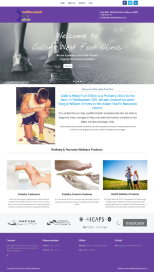 Web Design par cCopilot pour Collins West Foot Clinic | Design : #11658462