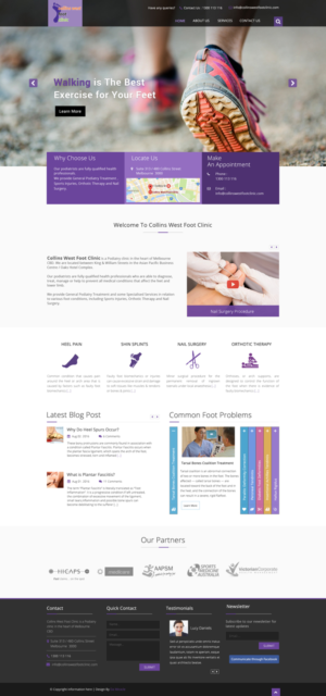 Web Design par Da Miracle pour Collins West Foot Clinic | Design : #11656781
