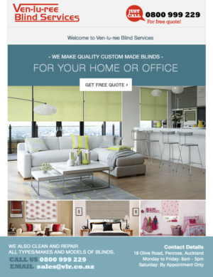 Email Marketing Design by ravi_k5 for c/- Ven Lu Ree Blind Services | Design: #11675189