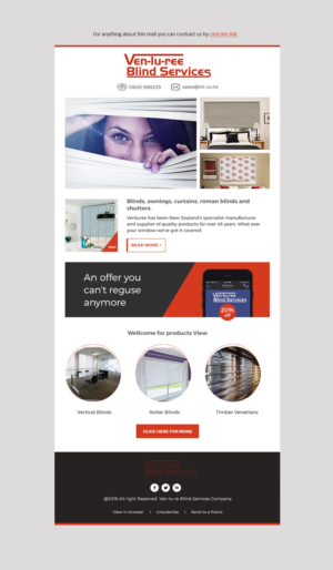 Email Marketing Design by Dabashes Adhikery for c/- Ven Lu Ree Blind Services | Design: #11636811