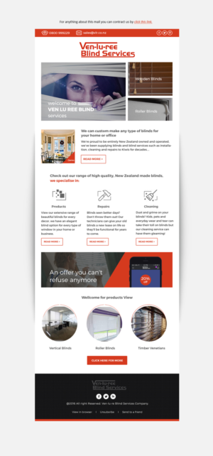 Email Marketing Design by Dabashes Adhikery for c/- Ven Lu Ree Blind Services | Design: #11646387