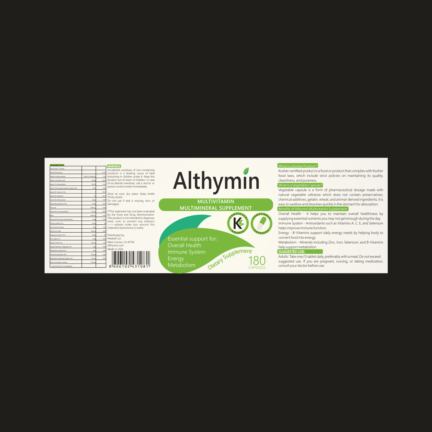 Label Design by Tijana M. for Healeaf LLC | Design #11648304